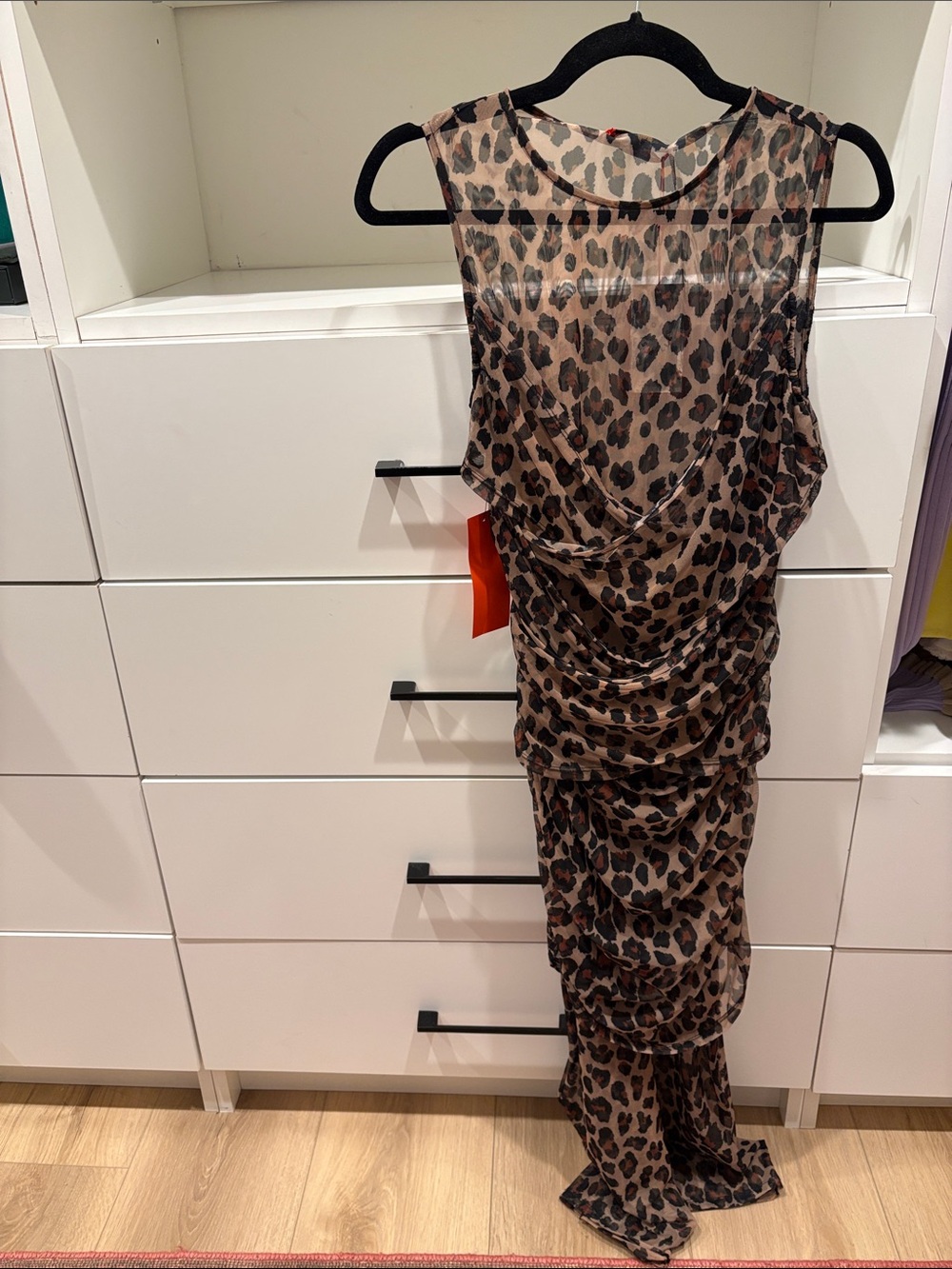 Simon Miller Brown Leopard Print Ruched Maxi Dress